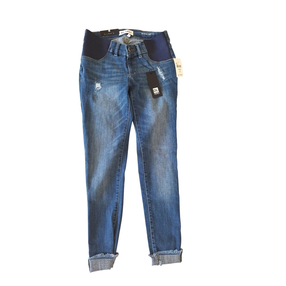DL1961 Emma Maternity Power Legging Strobe Distressed Skinny Jeans 25‎ NEW